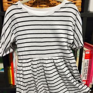 HUXBABY Striped Hi-Low Swirl dress